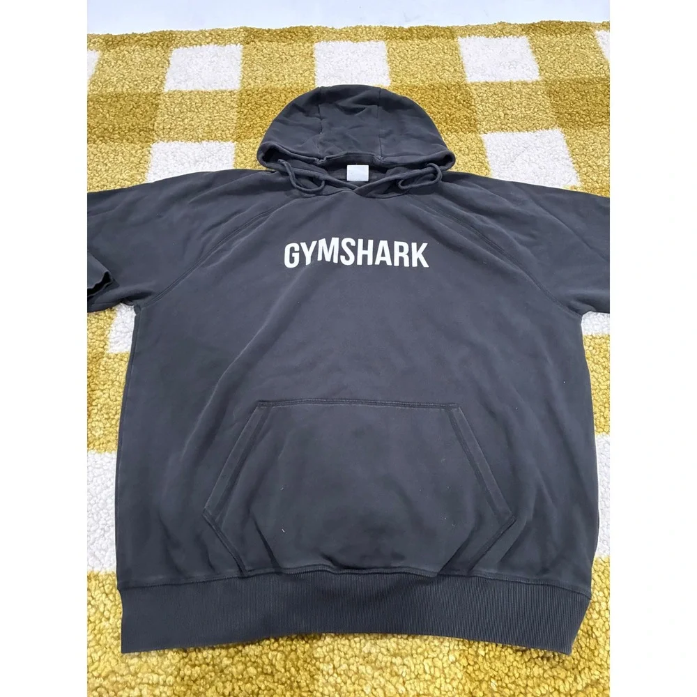 Gymshark Apollo Hoodie Mens‎ XL Black Logo Pullover Sweatshirt A2A4F